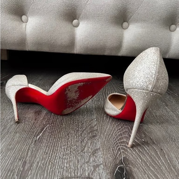 Christian Louboutin Glittering Silver Heels - Picture 3 of 7